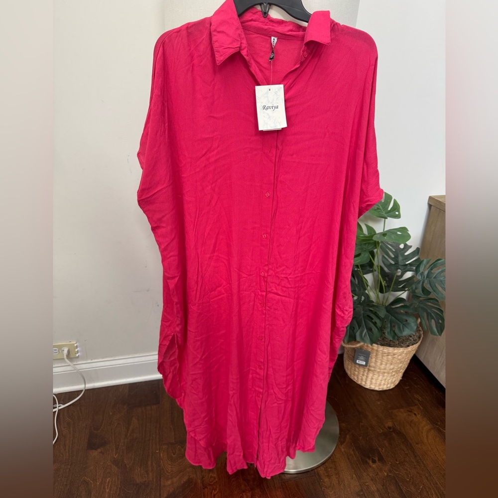 Pink Women’s Shirt dress size XL NWT